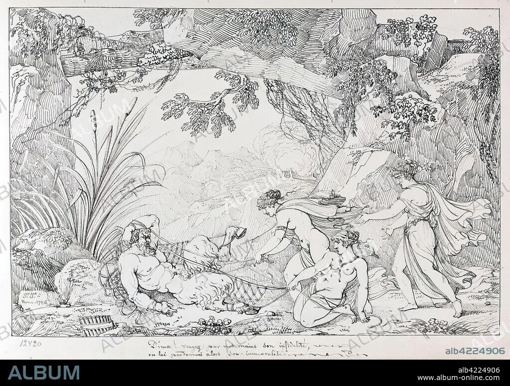 JEAN FRANçOIS THOMAS DE THOMON. 'The Punishment of Pan'. From the Album No 2 "Souveni d'Italie". 1785 - 1787. Dimensions: 26,4x38,2 cm.