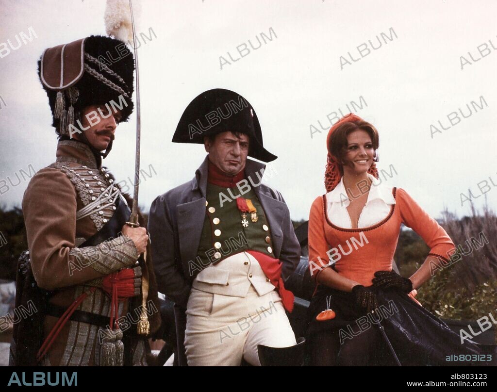 NAPOLEON BONAPARTE I, CLAUDIA CARDINALE, PETER McENERY and ELI WALLACH. CLAUDIA CARDINALE, ELI WALLACH and PETER McENERY in THE ADVENTURES OF GERARD, 1970, directed by JERZY SKOLIMOWSKI. Copyright UNITED ARTISTS.