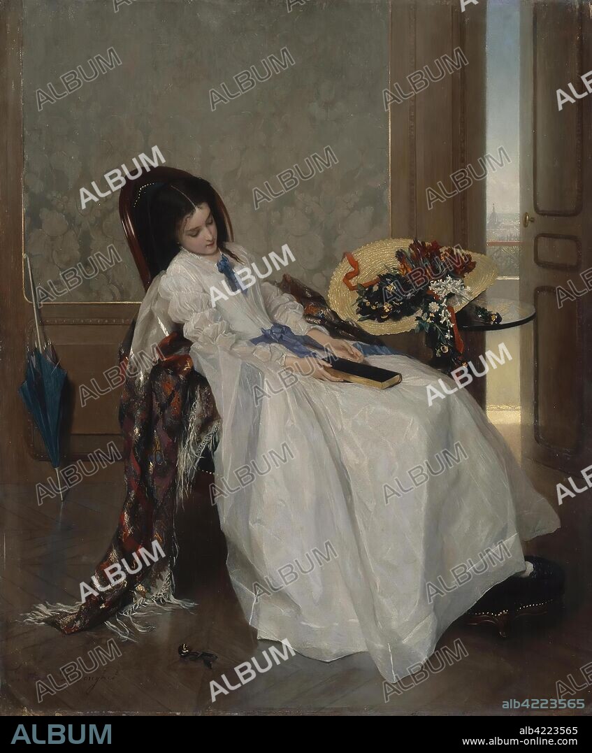 GUSTAVE LÉONARD DE JONGHE. 'After a Walk'. Belgium, 1855-1860. Dimensions: 53,5x45 cm.