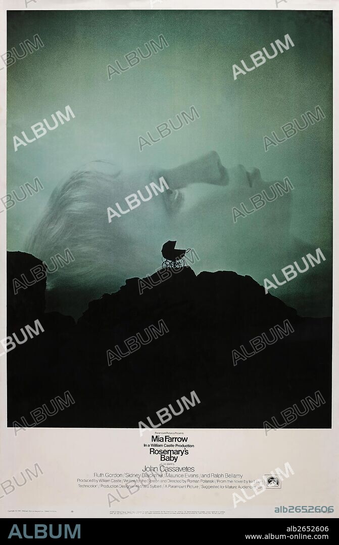 Poster de LA SEMILLA DEL DIABLO, 1968 (ROSEMARY'S BABY), dirigida por ROMAN POLANSKI. Copyright PARAMOUNT PICTURES.