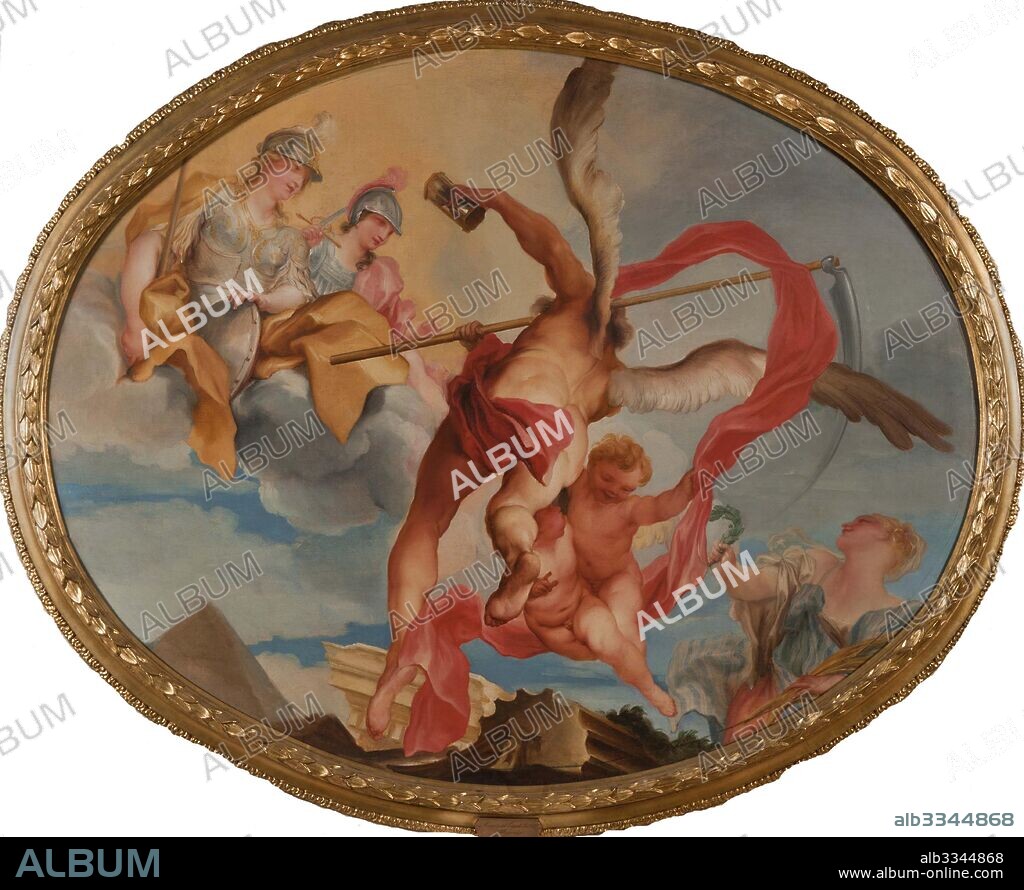 GREGORIO DE FERRARI. The Time, Minerva and Fama.