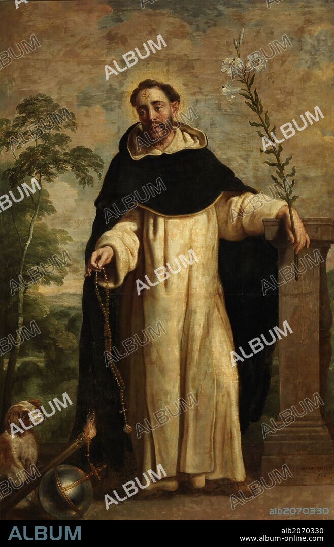 Gaspar de Crayer / 'Santo Domingo de Guzmán', Hacia 1655, Escuela Flamenca, Óleo sobre Lienzo, 273 cm x 176 cm, P03474.