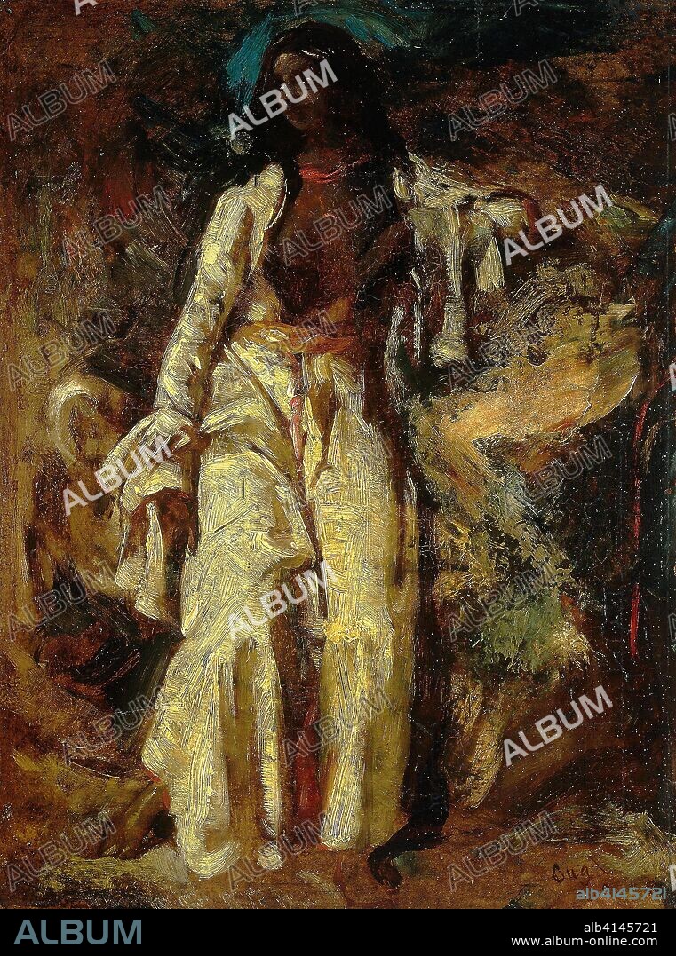 JULES ROBERT AUGUSTE. Nubian Woman. Jules-Robert Auguste; French, 1789-1850. Date: 1820-1830. Dimensions: 34.5 × 26 cm (15 × 10 3/8 in.). Oil on panel. Origin: France.