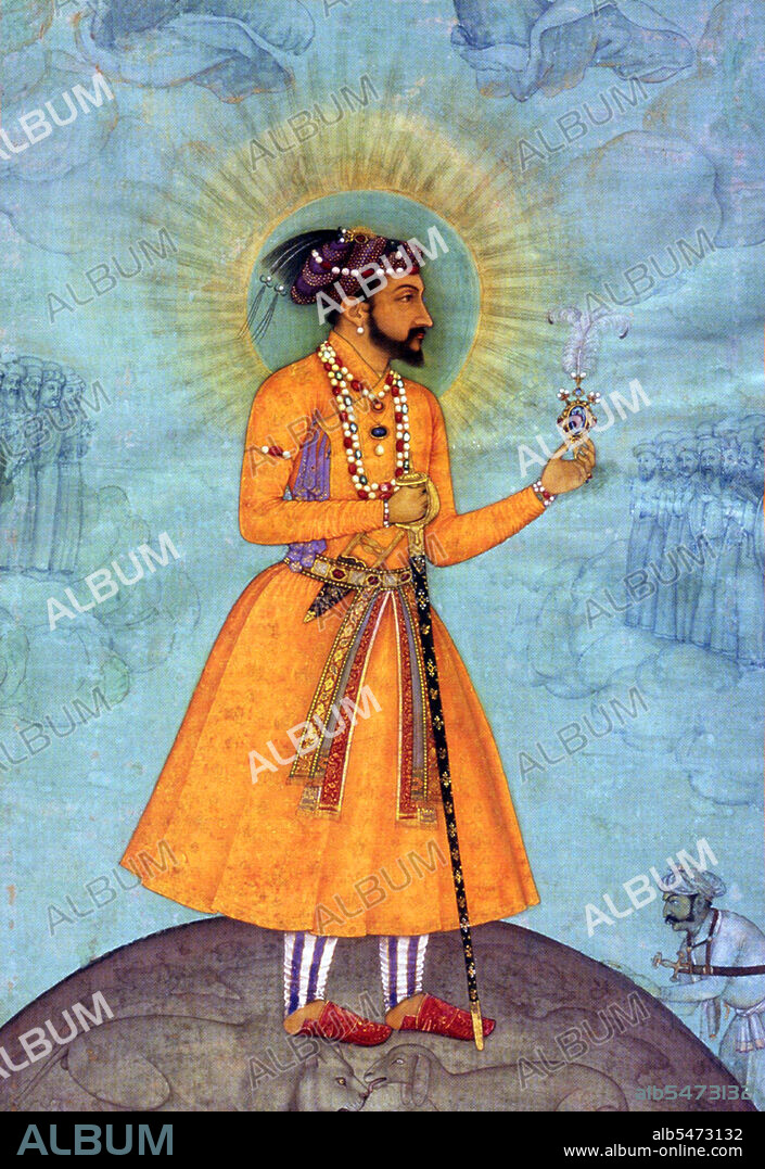 Shahab-ud-din Muhammad Khurram Shah Jahan I (1592 -1666), or Shah Jahan, from the Persian meaning king of the world, was the fifth Mughal ruler in India and a favourite of his legendary grandfather Akbar the Great. He is best known for commissioning the Phadshahnamah as a chronicle of his reign, and for the building of the Taj Mahal in Agra as a tomb for his wife, Mumtaz Mahal. Under Shah Jahan, the Mughal Empire attained its highest union of strength and magnificence. The opulence of Shah Jahans court and his famous Peacock Throne was the wonder of all the European travelers and ambassadors. His political efforts encouraged the emergence of large centers of commerce and crafts-such as Lahore, Delhi, Agra and Ahmedabad-linked by roads and waterways to distant places and ports. He moved the capital from Agra to Delhi. Under Shah Jahan's rule, the Red Fort and Jama Masjid in Delhi were built, the Shalimar Gardens of Lahore, sections of the Lahore Fort and his father's mausoleum.