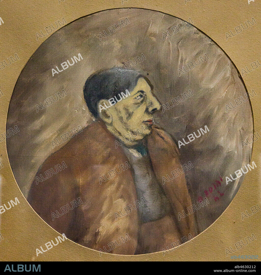Museo Novecento: "Portrait of Giorgio De Chirico", by Ottone Rosai, 1942. Oil painting on canvas.