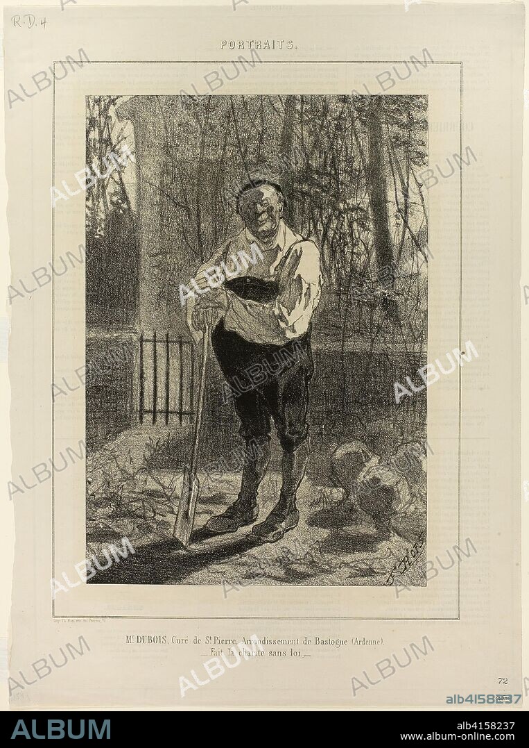 Portrait of Monsieur Dubois, curate of St. Pierre... Félicien Rops (Belgian, 1833-1898); printed by Philippe Ham. Date: 1857. Dimensions: 289 × 202 mm (image); 414 × 307 mm (sheet). Lithograph in black (with letterpress on verso) on ivory wove paper. Origin: Belgium.