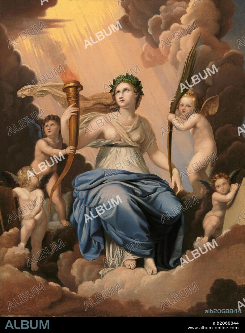 JOSE DE MADRAZO Y AGUDO. José de Madrazo y Agudo / 'La felicidad eterna', Hacia 1813, Escuela Española, Lienzo, 64 cm x 55 cm, P07977.