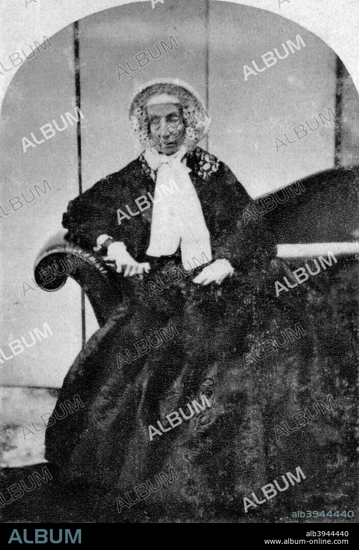 Marie-Amelie de Bourbon, Queen of France, c1845-1866. Maria Amalia of the Two Sicilies (1782-1866) married Louis Philippe, Duke of Orleans, the future King Louis Philippe I of the French, in 1809. A photograph from Album de Photographies, Dans L'Intimite de Personnages Illustres, 1845-1890, Editions MD, 22 Rue de L'Arcade, Paris 8, 1845-1890.
