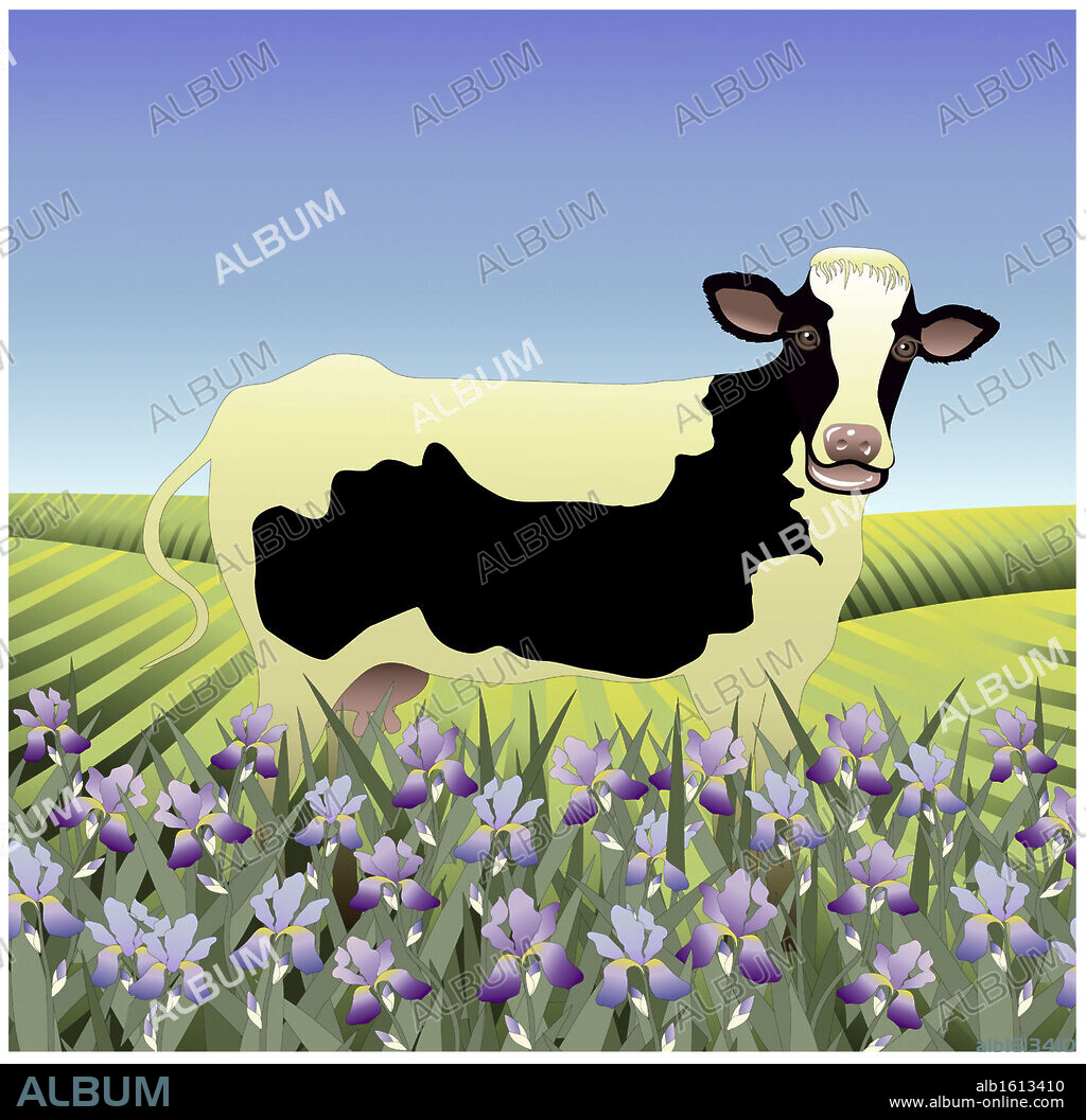 Iris & Buttercup the Cow  2003  Linda Braucht  (20th C. American)  Computer graphics.