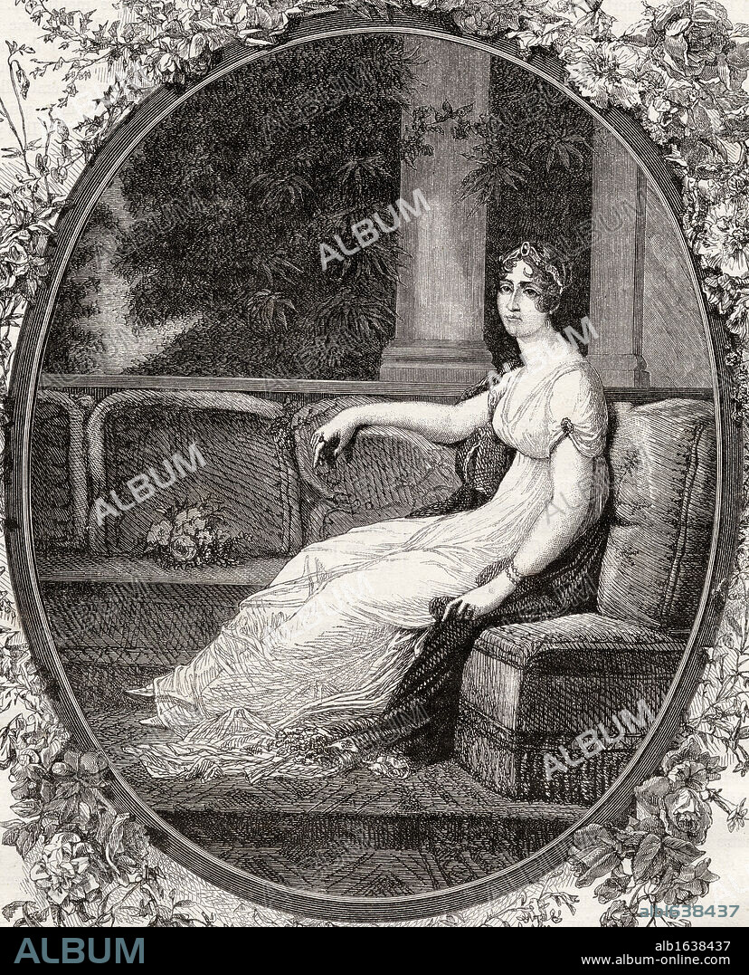 Josephine Beauharnais, 1763-1814, Original name Marie-Josephe-Rose-Tascher De La Pagerie, also Josephine Bonaparte. Empress Queen of France and Italy. From "Histoire de la Revolution Francaise" by Louis Blanc.