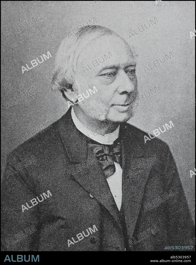 Georg Friedrich Wilhelm Roscher, 21 October 1817 - 4 June 1894, was a German historian and economist  /  Georg Friedrich Wilhelm Roscher, 21. Oktober 1817 - 4. Juni 1894, war ein deutscher Historiker und Ökonom, Historisch, historical, digital improved reproduction of an original from the 19th century / digitale Reproduktion einer Originalvorlage aus dem 19. Jahrhundert,.