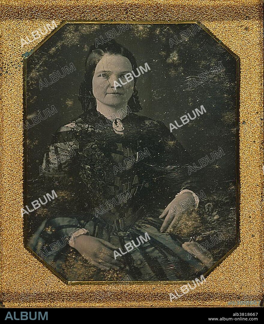 Daguerreotype entitled: Mary Todd Lincoln, wife of Abraham Lincoln. Mary Ann Todd Lincoln ( December 13, 1818 - July 16, 1882) was the wife of the 16th President of the United States, Abraham Lincoln, and was First Lady of the United States from 1861 to 1865. Mary was raised in comfort and refinement. She was regarded as witty and gregarious, with a grasp of politics. She was courted by Stephen A. Douglas, but chose to marry the self-taught, country lawyer Abraham Lincoln, who, ironically would defeat Douglas in their bid for presidential election. She suffered from severe headaches throughout her adult life as well as protracted depression. A history of public outbursts throughout Lincoln's presidency, as well as excessive spending, has led some historians and psychologists to speculate that Mary in fact suffered from bipolar disorder. She sat with her husband at Ford's Theatre, when he was shot in the head by an assassin. The United States Congress granted Mrs. Lincoln a life pension in the amount of $3,000 a year. The Lincoln's had four sons, but only Robert and Tad survived to adulthood, and only Robert outlived his mother. Her final years were marked by declining health and she died in 1882, age 63.