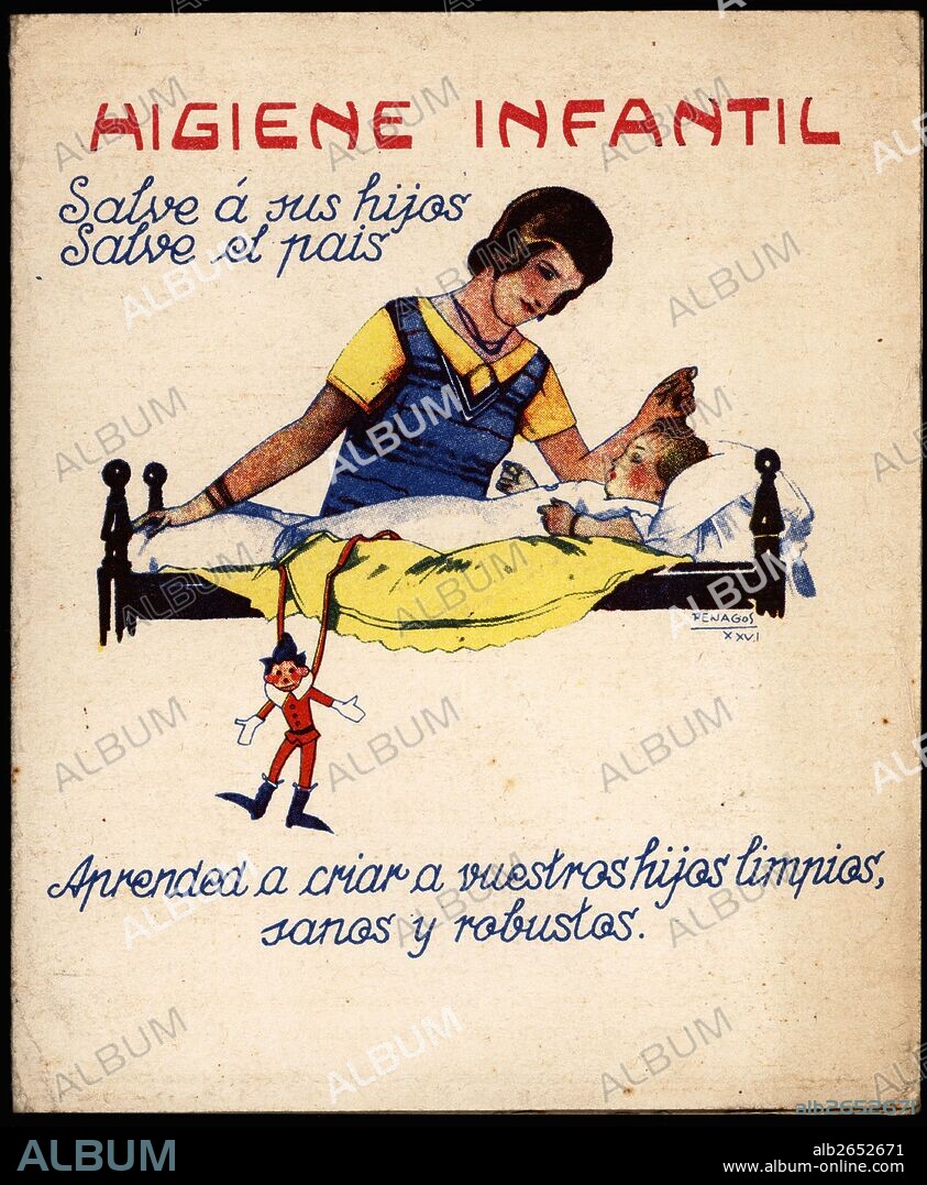 RAFAEL DE PENAGOS. Higiene infantil. Publicidad de la Casa Nestlé promoviendo la higiene infantil, año 1926.