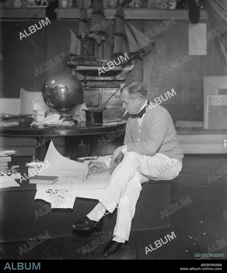 Dr William Nicholson , the painter designing costumes for ' Polly ' sequel to the ' Beggars Opera '. 24 November 1922.