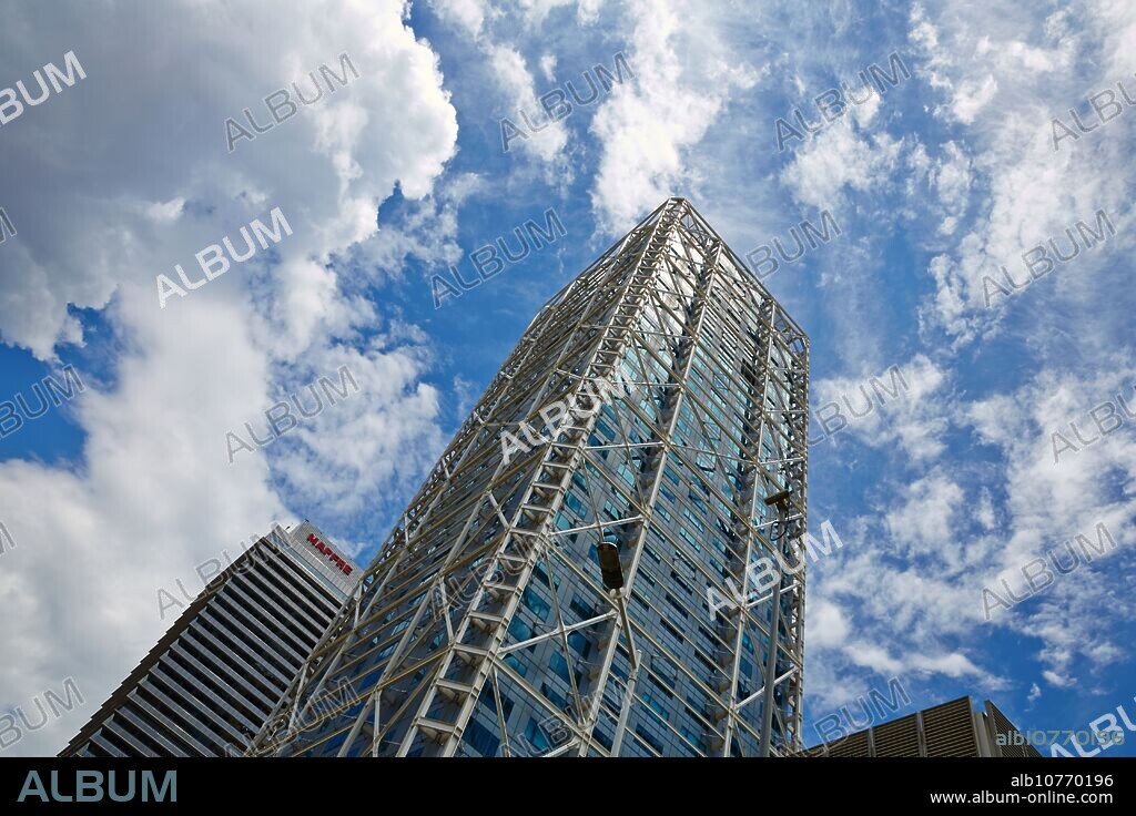 Mapfre tower and Hotel Arts. Port Olimpic. Barcelona. Catalonia. Spain.