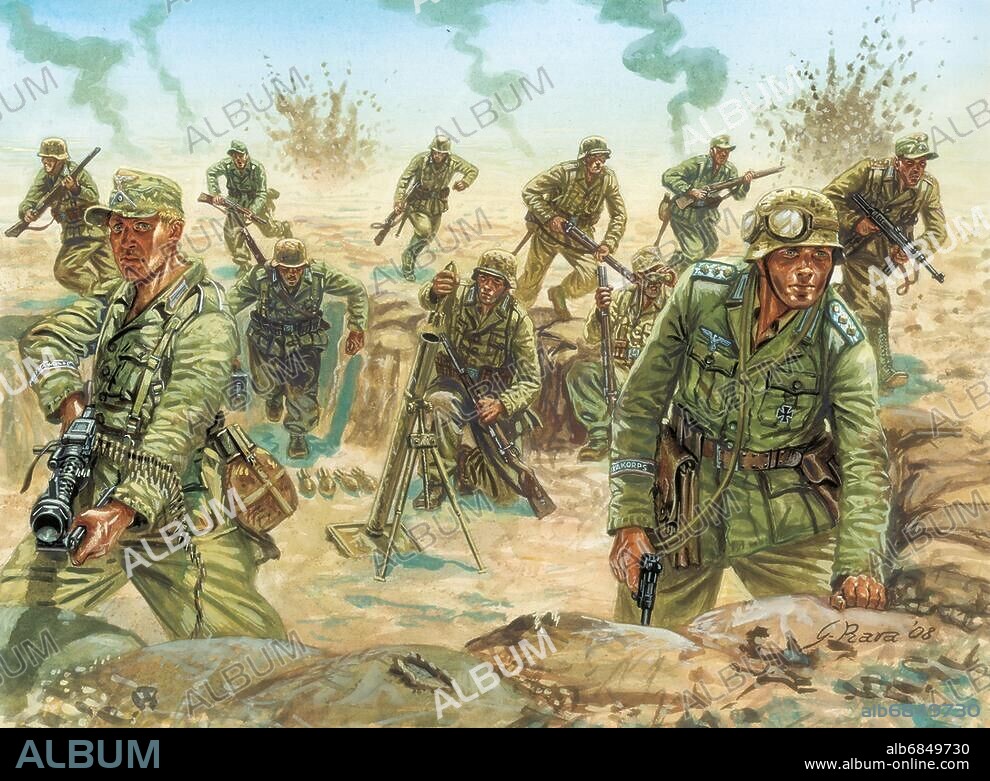 GIUSEPPE RAVA. German Africa Corps in the Libyan Desert
