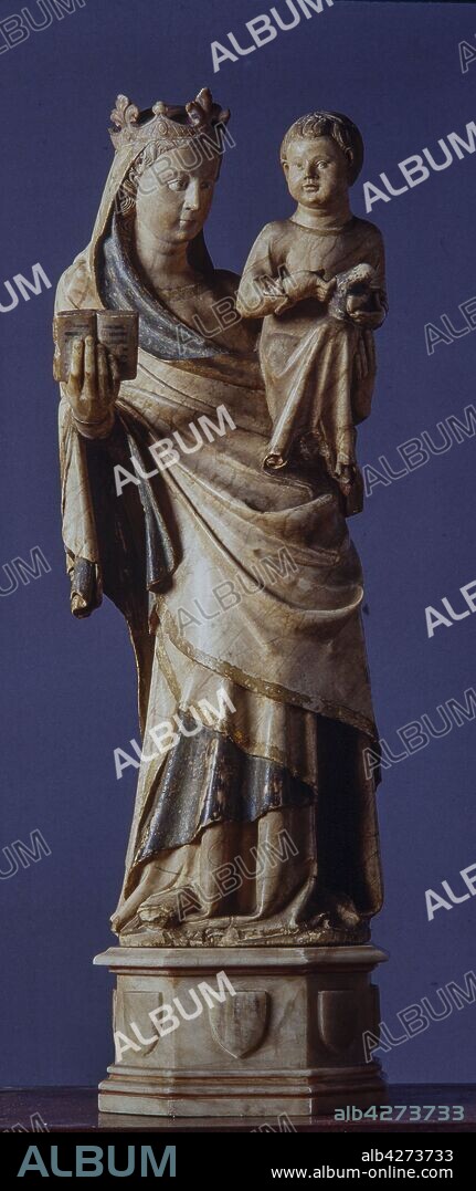 PERE MORAGUÉS. Pere Moragues / 'Virgen con el niño', alabastro, siglo XIV.