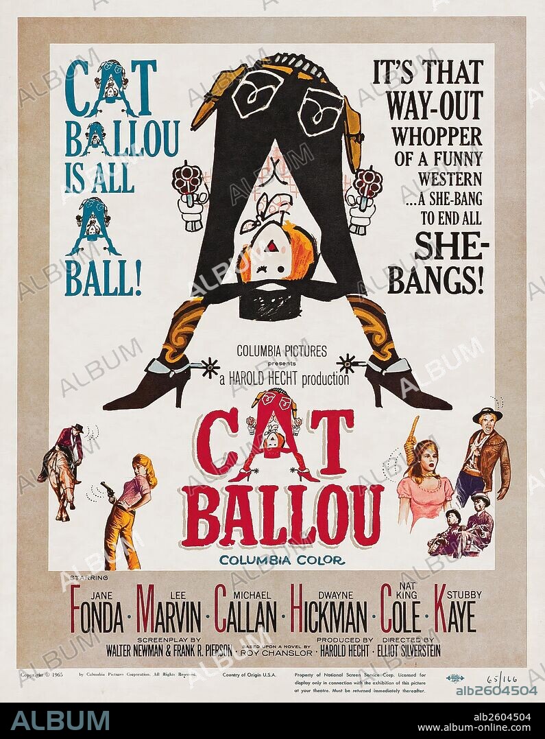 Poster of CAT BALLOU, 1965, directed by ELLIOT SILVERSTEIN. Copyright COLUMBIA PICTURES.