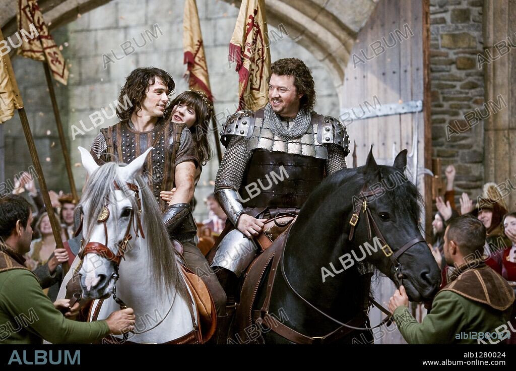 DANNY MCBRIDE, JAMES FRANCO and ZOOEY DESCHANEL in YOUR HIGHNESS, 2011, directed by DAVID GORDON GREEN. Copyright STUBER PRODUCTIONS.