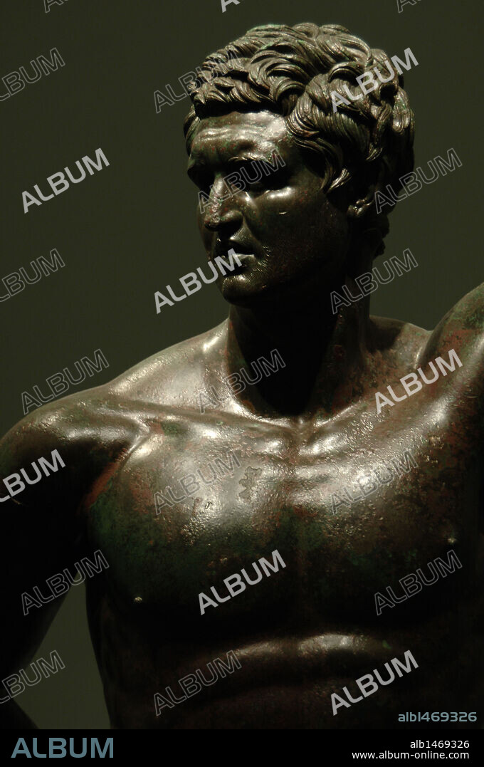 Greek Art. Hellenistic prince represented in heroic nudity. Derives from the statue by Lysippus of Alexander the Great. Is generally considered as the representation of an early portrait of Attalus II, king of Pergamon. Is dated to the 2nd century B.C. Palazzo Massimo. National Roman Museum. Rome. Italy.