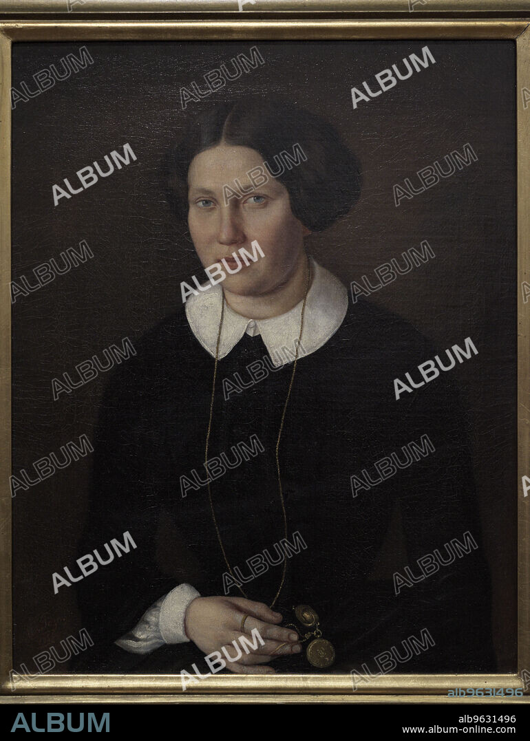 Janis Stanislavs Roze (1823-1897). Latvian artist. Portrait of Helena Cimze, 1851. Oil on canvas (65 x 53 cm). Latvian National Museum of Art. Riga, Latvia.
