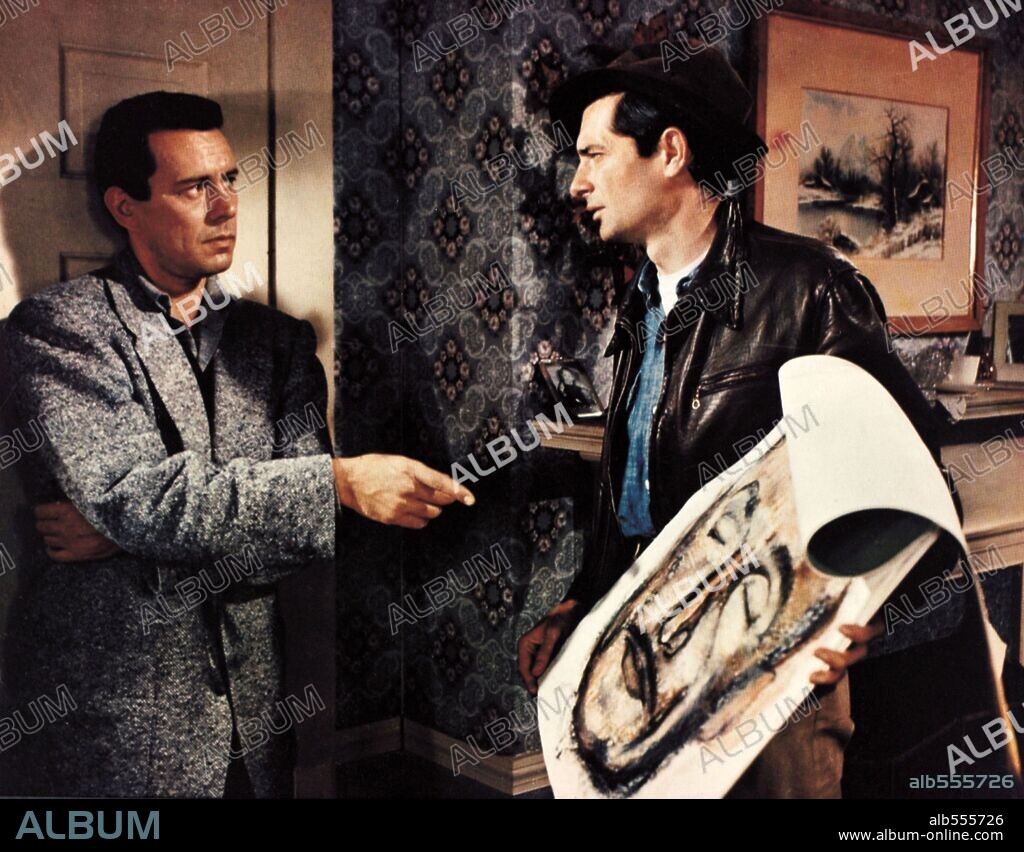 JOHN FORSYTHE and ROYAL DANO in THE TROUBLE WITH HARRY, 1955, directed by ALFRED HITCHCOCK. Copyright Alfred J. Hitchcock Productions.