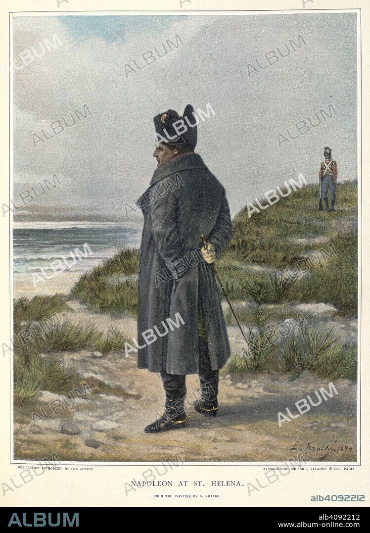 Napoleon at St. Helena. Life of Napoleon Bonaparte. [With plates, includin. Century Co.: New York, 1896. Napoleon Bonaparte (1769-1821). Emperor of France. Portrait.  Image taken from Life of Napoleon Bonaparte. [With plates, including Portraits.]..  Originally published/produced in Century Co.: New York, 1896. . Source: K.T.C.42.b.8 volume 4, opposite 234. Language: English.