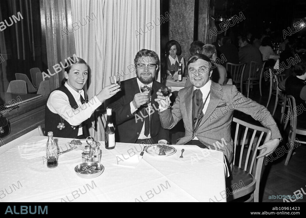 German band leaders Jochen Brauer and Horst Jankowski with singer Dorthe, Germany 1960s.