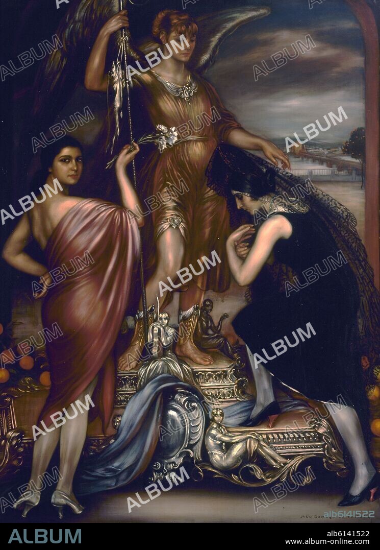 JULIO ROMERO DE TORRES. EL ARCANGEL SAN RAFAEL 1925- OLEO/LIENZO 175X128 CM.