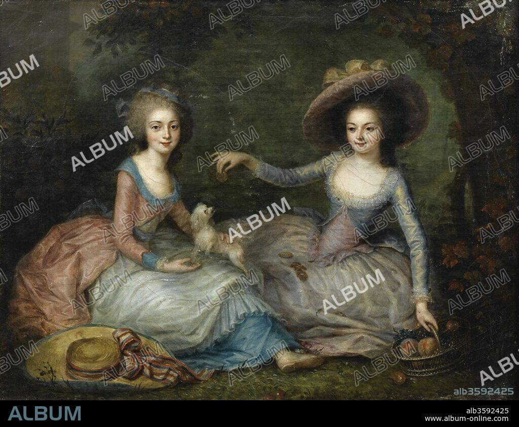 ANONYMOUS. Portrait of Marie Antoinette and Princess of