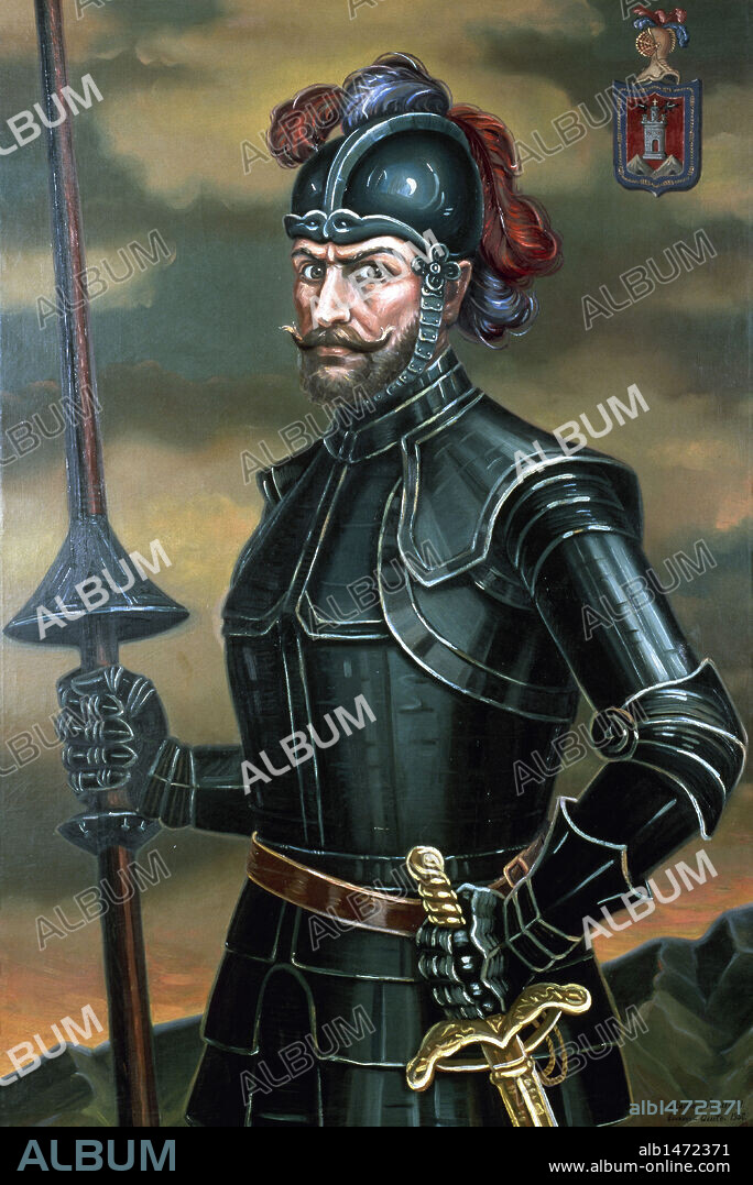 Sebastian de Belalcazar (1480-1551). Spanish conquistador. Portrait by Eladio Sevilla, 1950. Museo Municipal. Quito. Ecuador.
