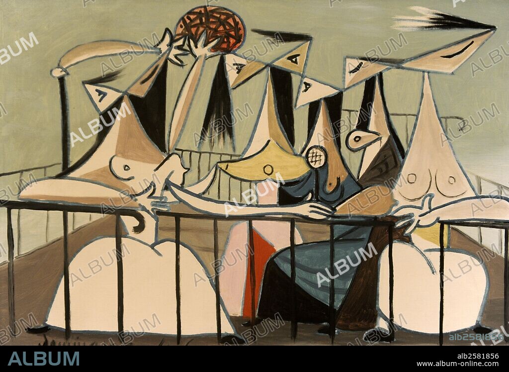 ÓSCAR DOMÍNGUEZ. Oscar Dominguez (1906-1957). Spanish surrealist painter. Women on the balcony. 1946. National Gallery. Prague. Czech Republic.