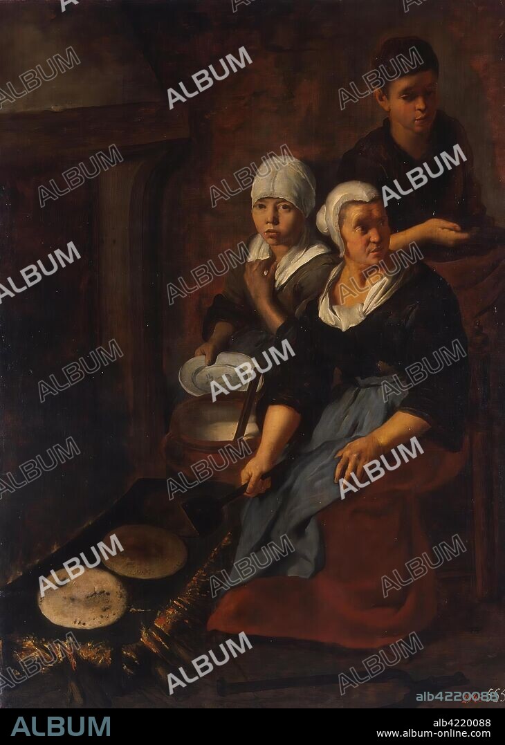 BARTOLOME ESTEBAN MURILLO. 'Baking of Flat Cakes'. Spain, Between 1645 and 1650. Dimensions: 163x120 cm.