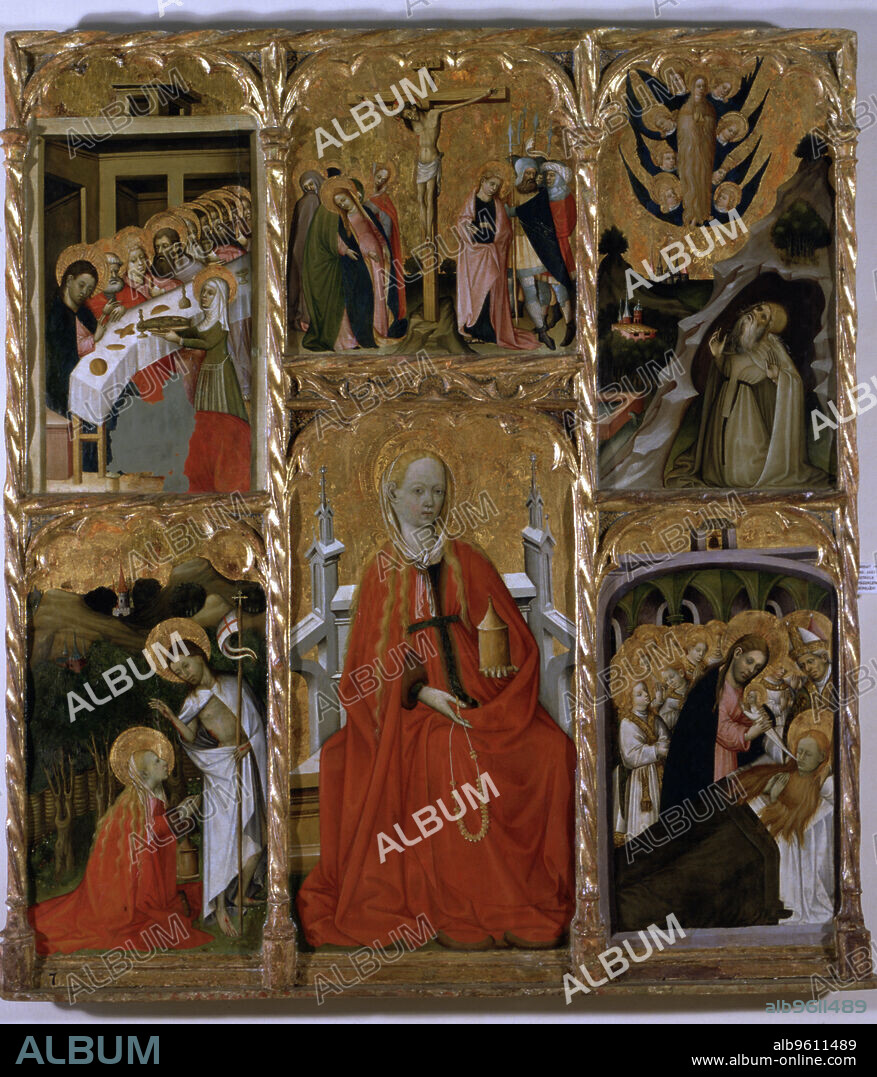 'Altarpiece of Santa Maria Magdalena', colored painting in tempera on wood, representing various scenes of the life of Mary Magdalene, from the church of Santa Maria Magdalena of Perella, in Sant Joan de les Abadesses (1445-1450).
