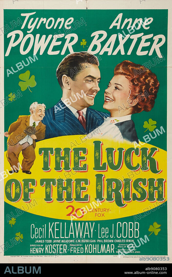 ANNE BAXTER and TYRONE POWER in THE LUCK OF THE IRISH, 1948, directed by HENRY KOSTER. Copyright 20TH CENTURY FOX.