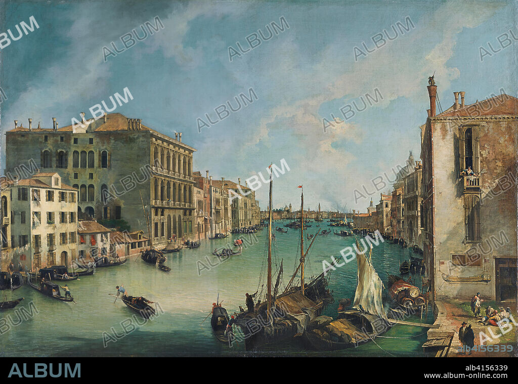 Canaletto (Venecia 1697 - 1768). El Gran Canal desde San Vío, Venecia (hacia 1723 - 1724). Óleo sobre lienzo. 140,5 x 204,5 cm.
