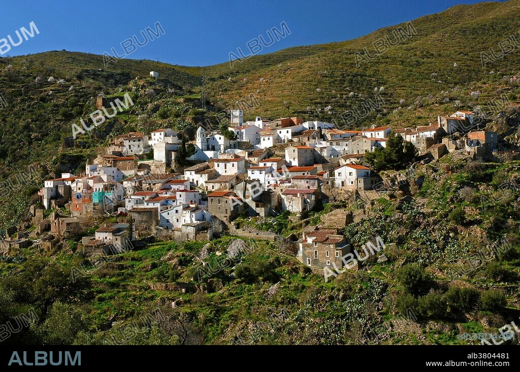 Panoramic view, Chercos Viejo, Almeria province, Region of Andalusia, Spain, Europe.