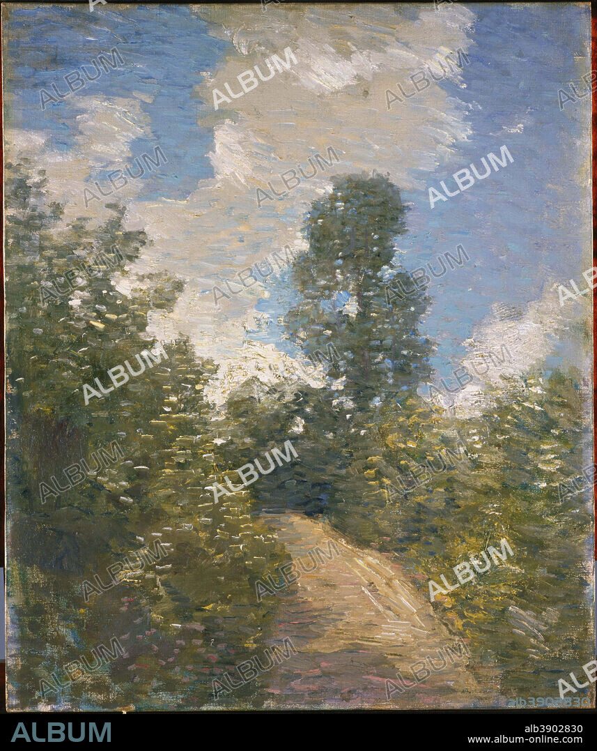 J. ALDEN WEIR. Back Road. Date/Period: From 1900 until 1910. Painting. Oil  on canvas. Height: 24 mm (0.94 in); Width: 20 mm (0.78 in). - Album  alb3902830