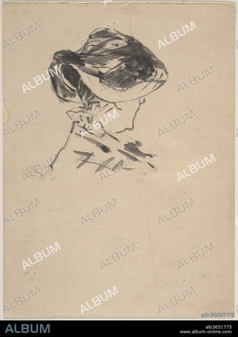 EDOUARD MANET. Suzanne Manet at Bellevue. Artist: Édouard Manet (French, Paris 1832-1883 Paris). Dimensions: 6-3/16 x 4-5/8 in.  (15.7 x 11.7 cm). Sitter: Portrait of Suzanne Manet (French). Date: 1880.