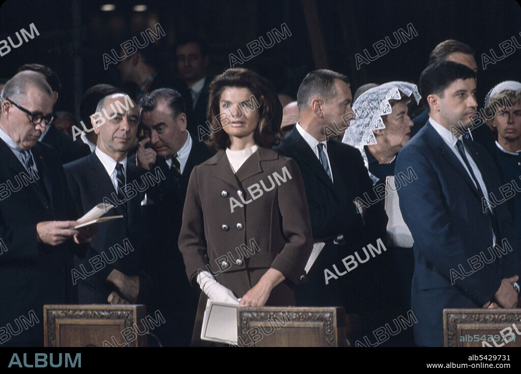 Jacqueline Kennedy attending Mass at Robert F. Kennedy's Funeral, St. Patrick's Cathedral, New York City, New York, USA, Bernard Gotfryd, June 8, 1968.