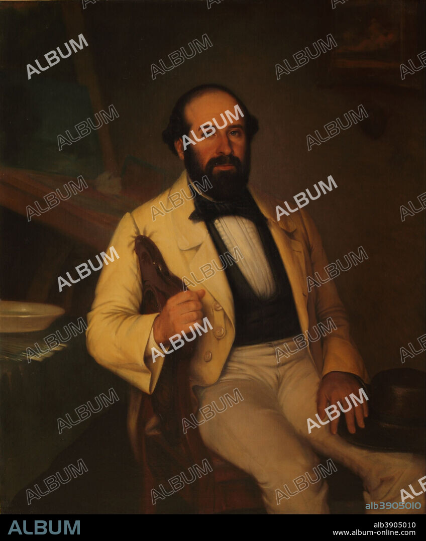 PRILIDIANO PUEYRREDON. Retrato de Santiago Calzadilla. Date/Period: 1859. Painting. Sobre tela. Height: 1,225 mm (48.22 in); Width: 1,025 mm (40.35 in).