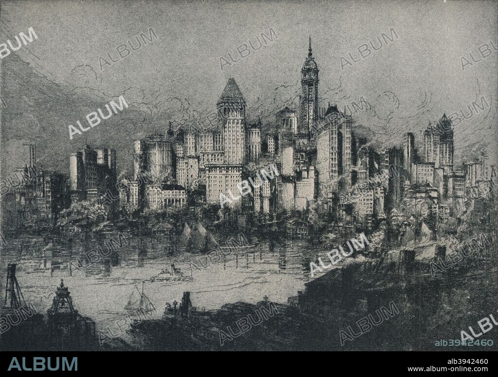 'New York From Brooklyn', c1913. From The Studio Volume 64. [London Offices of the Studio, London, 1915].