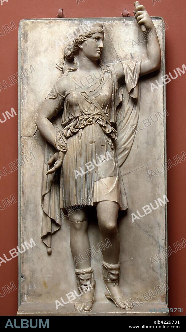 'Fragment of relief: Artemis'. Ancient Rome, Early 2nd century BC. Dimensions: h. 85 cm; width 40 cm.