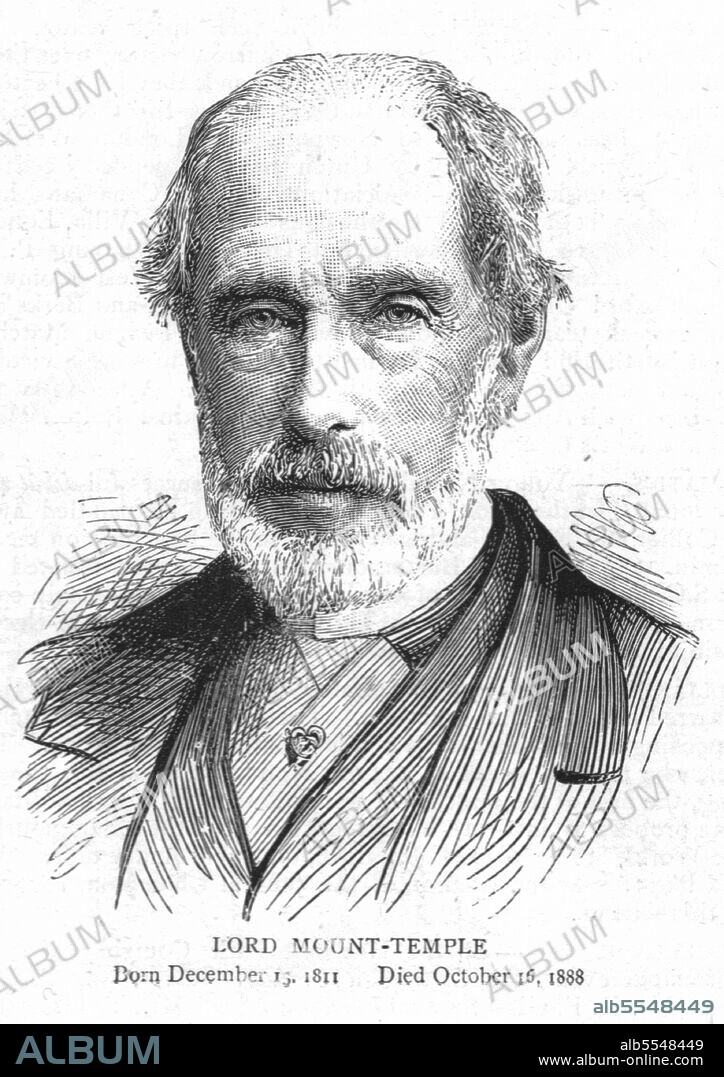 UNKNOWN. ''Lord Mount-Temple; 1811-1888', 1888. From, 'The Graphic. An Illustrated Weekly Newspaper Volume 38. July to December, 1888'.
