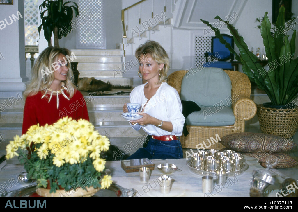 Bea von Auersperg an Princess Bianca of Hanau at Marbella, Spain 1990s.