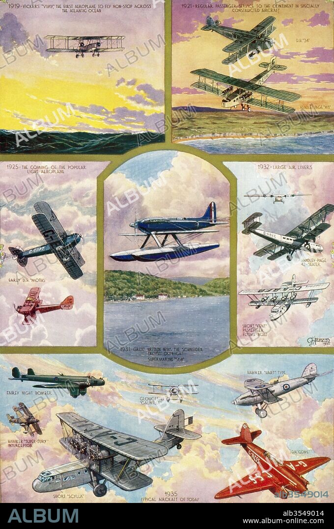 The Progress of Aviation during the 25 years reign of King George V. From The Illustrated London News, Silver Jubilee Record Number, 1910 - 1935.