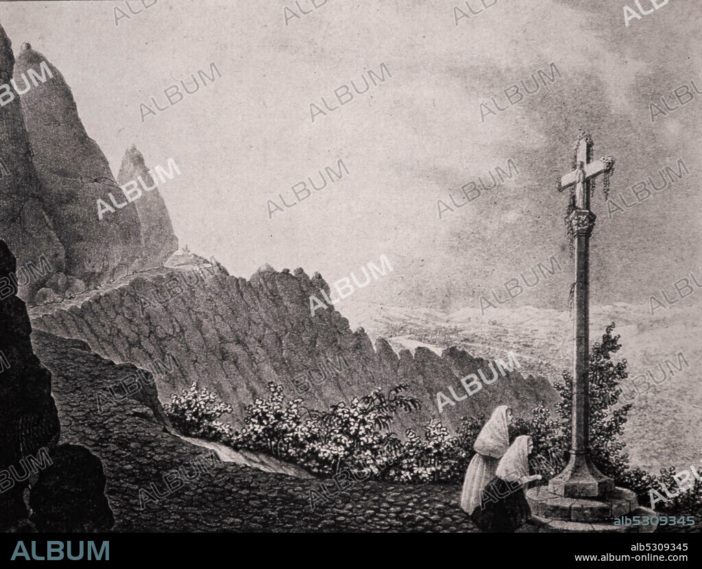 FRANCISCO JAVIER PARCERISA. Francesc Xavier Parcerisa / 'Montserrat', Recuerdos y bellezas de España, 1839-1865.
