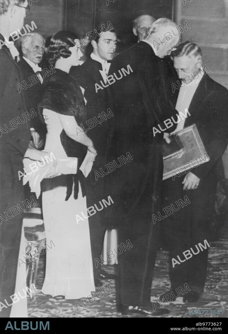 December 11, 1933. The Nobel Prize in Literature, Ivan Bounine, Receives the Nobel Prize from King Gustav Adolf V of Sweden.