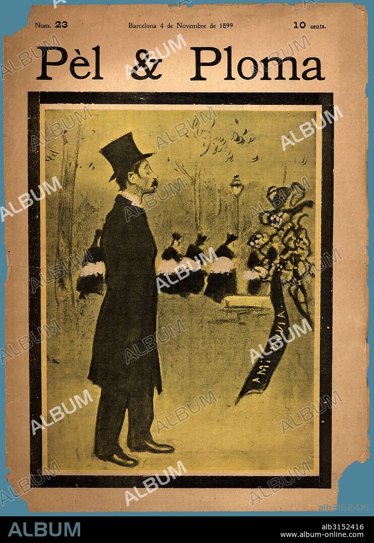 Portada de la revista semanal Pèl & Ploma, editada en Barcelona, noviembre de 1899.