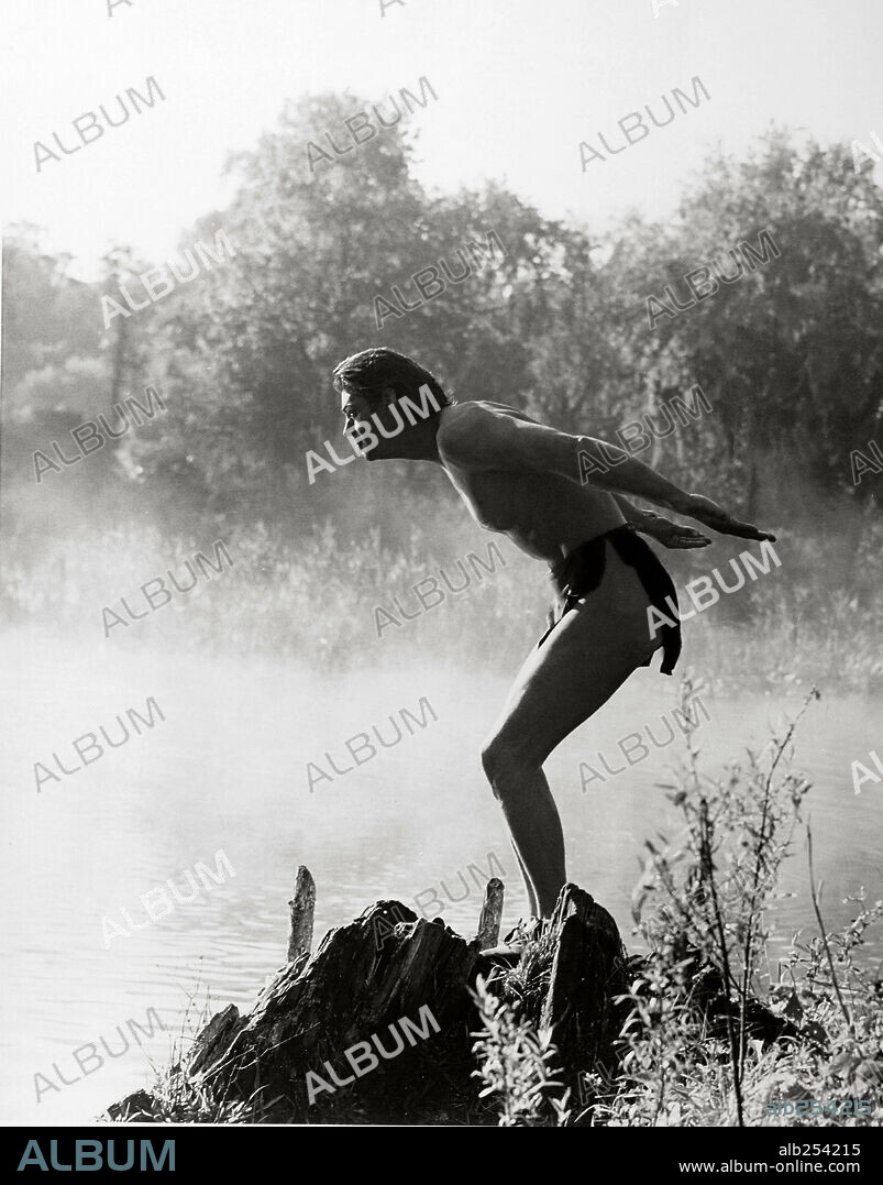 JOHNNY WEISSMULLER en TARZÁN Y SU HIJO, 1939 (TARZAN FINDS A SON!), dirigida por RICHARD THORPE. Copyright M.G.M.